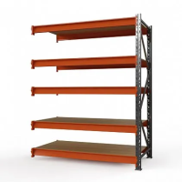 Секция приставная стеллажа металлического Оптима, 3000x2500x785 мм. Полки: 5 шт. фанера