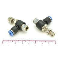 Регулятор расхода воздуха L-образный NSC 4-01 (R1/8")