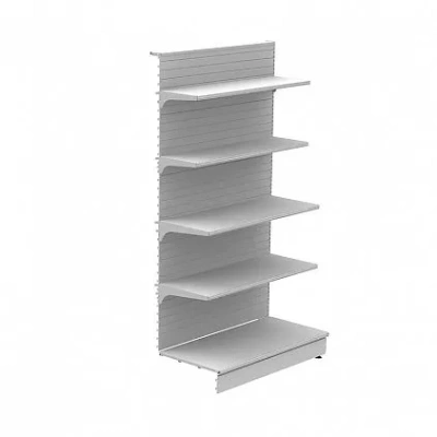 Стеллаж торговый пристенный дополнительный с плинтусом и без заглушки (2250x665x500) 5 полок