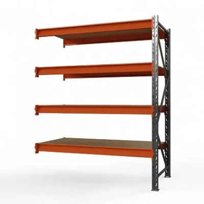 Секция приставная стеллажа металлического Оптима, 3000x1250x785 мм. Полки: 4 шт. фанера