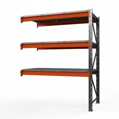 Секция приставная стеллажа металлического Оптима, 3500x1530x785 мм. Полки: 3 шт. метал.