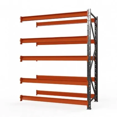 Секция приставная стеллажа металлического Оптима, 4000x1250x785 мм. Полки: 5 шт. без настила