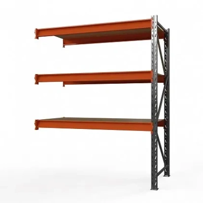 Секция приставная стеллажа металлического Оптима, 2000x2500x600 мм. Полки: 3 шт. фанера